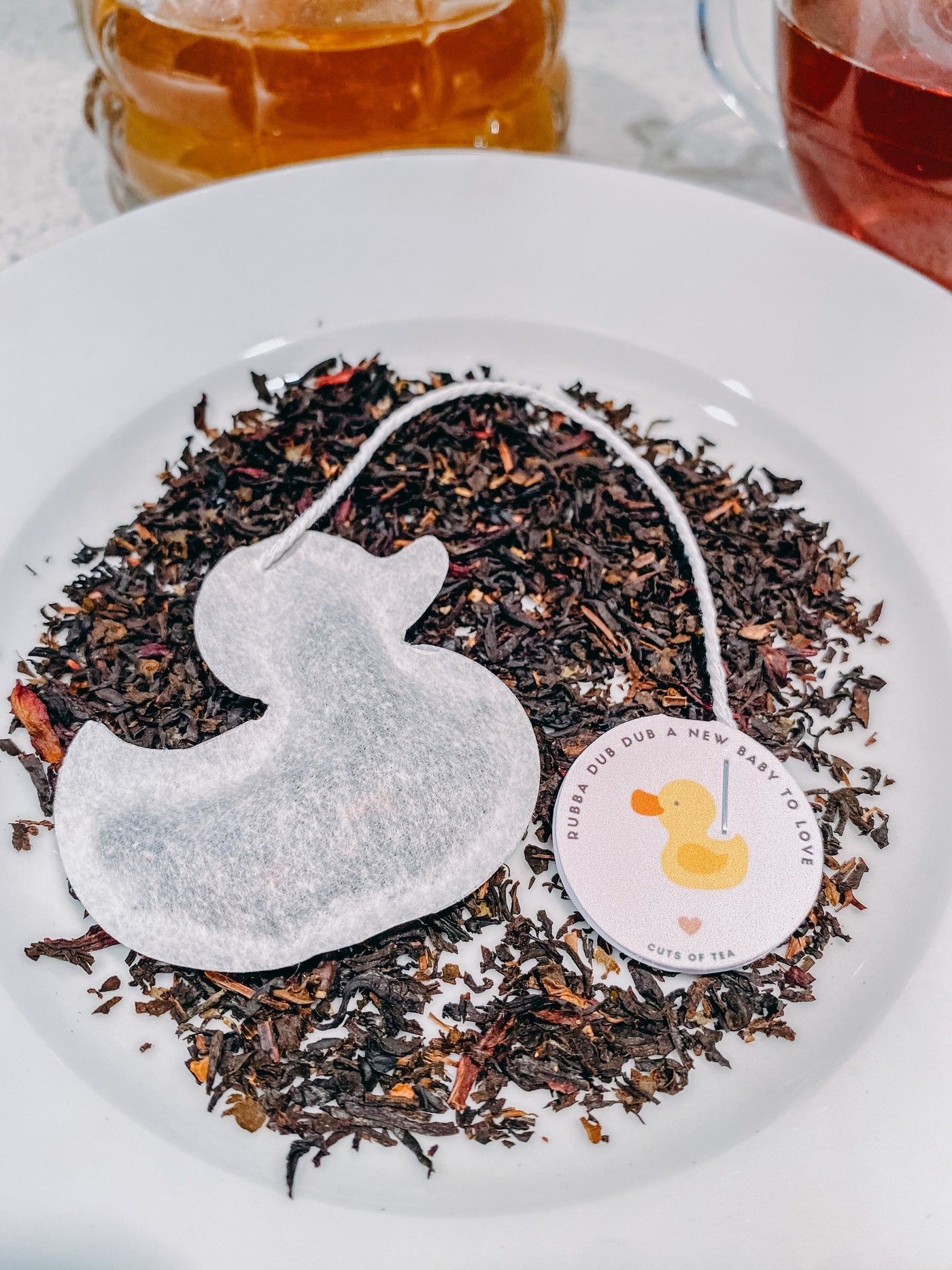 Baby Shower Duck Tea Bag w/HoneyComb Stick