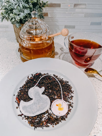 Baby Shower Duck Tea Bag w/HoneyComb Stick