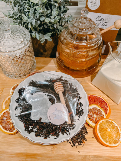 Baby Shower Elephant Tea Bag w/HoneyComb Stick